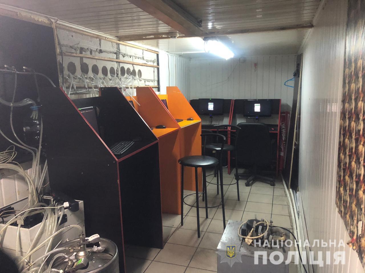 Под Киевом полицейские пришли в пивной магазин и нашли там игровые автоматы