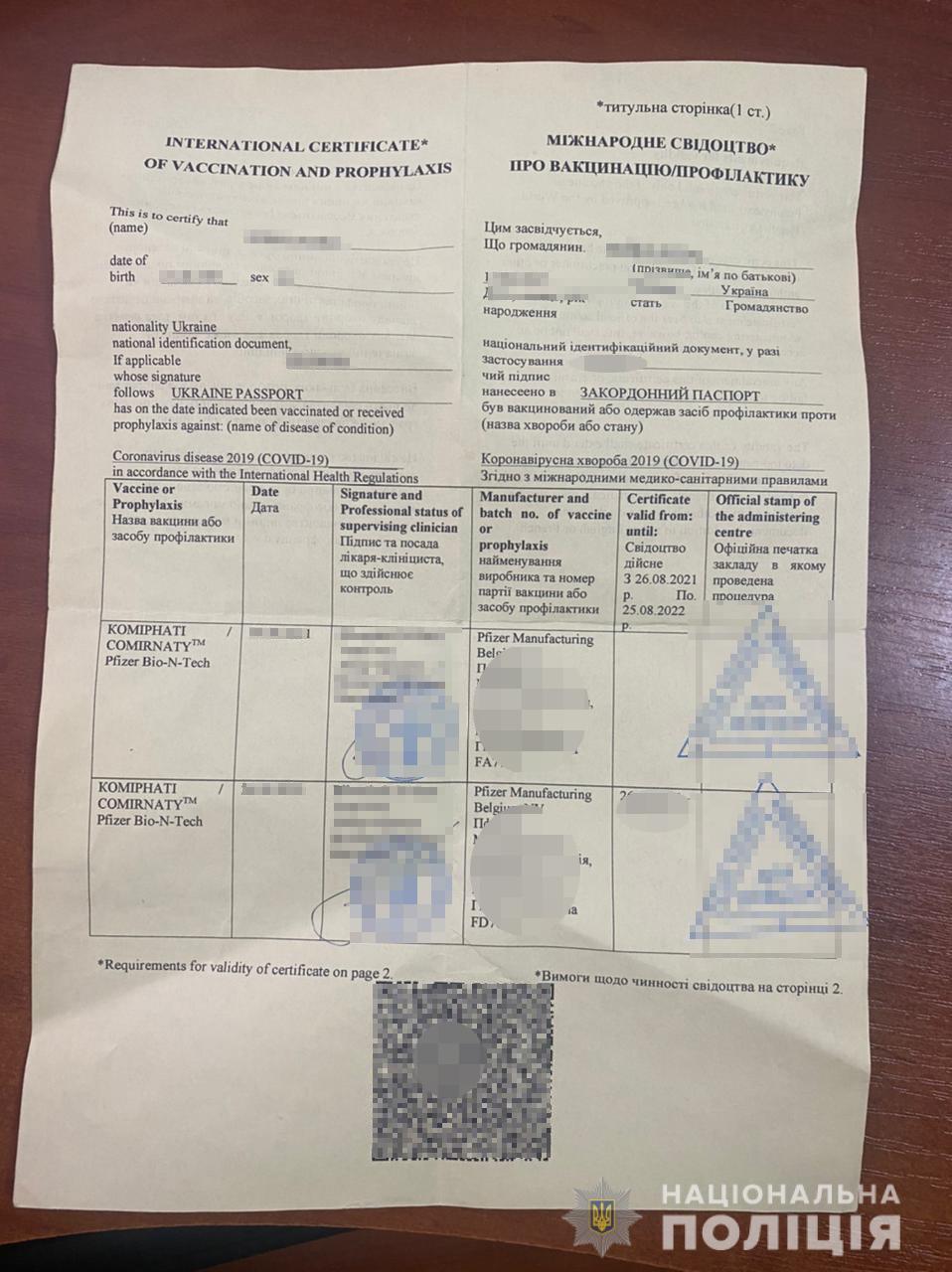 В Киеве поймали пятерых людей с поддельными COVID-сертификатами