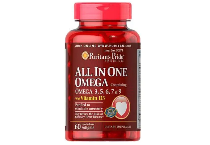 All In One Omega 3, 5, 6, 7 & 9 with Vitamin D3 60 